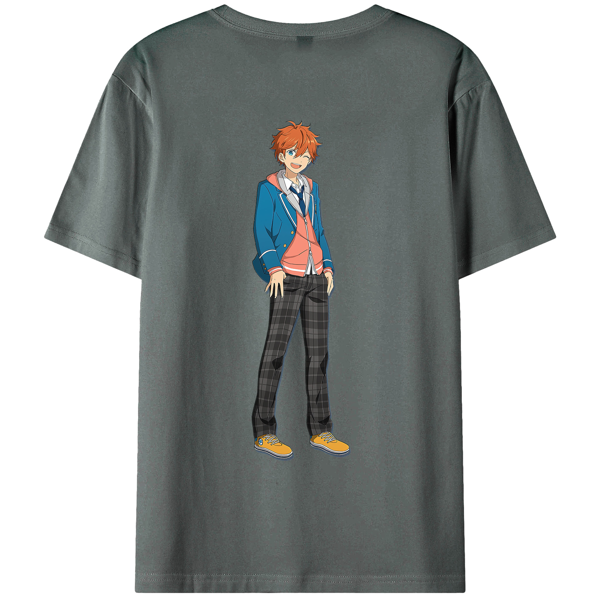 （画像用） あんさんぶるスターズ! Ensemble Stars 綿100％ メンズ半袖Tシャツ（バックプリント） 通気性